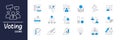 Voting Icons. Vector Editable Stroke. Royalty Free Stock Photo