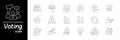 Voting Icons. Vector Editable Stroke. Royalty Free Stock Photo