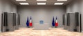 Voting room with ballot box for french elections