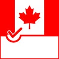 Voting symbol Canada flag Royalty Free Stock Photo