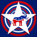 Voting in elections in the United States. Symbol Republican party elephant on the background of the American flag with big star Royalty Free Stock Photo