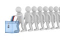 Voting on white background. Isolated 3D illustration