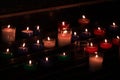 Votive candles in a church