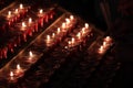 Votive candles in a church