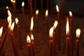 Votive candles in the church