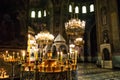 Votive candles in the St. Alexander Nevsky Cathedral in Sofia, Bulgaria Royalty Free Stock Photo