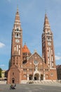 The Votive Church and Cathedral of Our Lady of Hungary is a twin-spired church in Szeged, Hungary Royalty Free Stock Photo