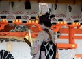 Votive dance by Geisha girl, at Gion Matsuri festival Royalty Free Stock Photo