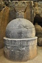 Votive stupa at Cave No. 20 with rock-cut at Bhaja Caves, Ancient Buddhist built in 2nd century BC, during the Hinayana phase of