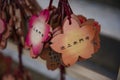 Votive tablets at Ikegami honmonji temple in Tokyo closeup