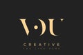 VOU abstract letter logo design Royalty Free Stock Photo