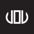 VOU letter logo design. VOU monogram initials letter logo concept. VOU letter design in black background Royalty Free Stock Photo