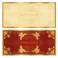 Voucher / coupon. Guilloche pattern Royalty Free Stock Photo