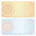 Voucher (coupon) template with guilloche pattern Royalty Free Stock Photo