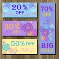 Voucher, Gift certificate, Coupon template for invitation, banner, ticket. Royalty Free Stock Photo