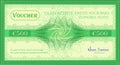 Voucher like a five hundred euro gift banknote green color