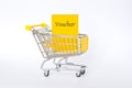 Voucher shopping cart yellow