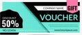 Voucher template. Gift for customers flyer design with copy space for promotional text. Special offer. horizontal banner