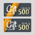 Voucher template with gold design,certificate. Background coupon clean and modern pattern. Royalty Free Stock Photo
