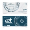 Voucher template with premium pattern, vintage.