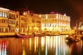 Vouga river, Aveiro at night Royalty Free Stock Photo