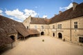 Chateau du Clos de Vougeot courtyard. Cote de Nuits, Burgundy, France.