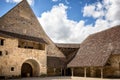 Chateau du Clos de Vougeot courtyard. Cote de Nuits, Burgundy, France. Royalty Free Stock Photo