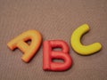 Vowels of the alphabet in colors for kids