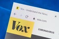 Vox.com Web Site. Selective focus.