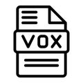 Vox File type Icons. Audio Extension icon Outline Design. Vector Illustrations Royalty Free Stock Photo