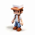 Pixelated 3d Character Design: Luminous Style With Mori Kei Influence