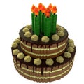 Voxel birthday cake Royalty Free Stock Photo