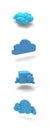 Voxel Low Poly Cloud Collection Isometric Cloud Data 3D Pixel Art for Design Project