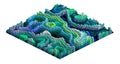 Voxel mountain landscape pixel art sample - 3D brick canyon