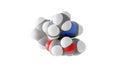 voxelotor molecule, thrombosis agent, molecular structure, isolated 3d model van der Waals