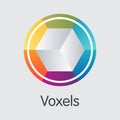 Voxels Cryptocurrency. Vector VOX Graphic Symbol. Royalty Free Stock Photo