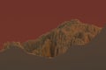 Voxels mountains computer generated landscape Royalty Free Stock Photo
