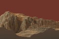 Voxels mountains computer generated landscape Royalty Free Stock Photo