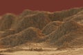 Voxels mountains computer generated landscape Royalty Free Stock Photo