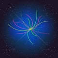 Voyage Beyond the Space. Boson Higgs, quantum mechanics. Big Bang illustration. Vector abstract cosmic background.