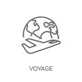 voyage linear icon. Modern outline voyage logo concept on white