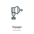 Voyager outline vector icon. Thin line black voyager icon, flat vector simple element illustration from editable astronomy concept