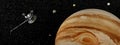 Voyager Spacecraft Near Jupiter And Its Satellites - 3D Render