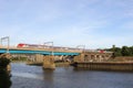 Voyager train crossing Carlisle Bridge Lancaster