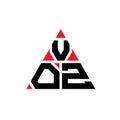 VOZ triangle letter logo design with triangle shape. VOZ triangle logo design monogram. VOZ triangle vector logo template with red Royalty Free Stock Photo