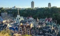 Vozdvizhenka elite district in Kiev, Ukraine . Top view on the roofs of buildings. Royalty Free Stock Photo