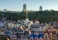 Vozdvizhenka elite district in Kiev, Ukraine . Top view on the roofs of buildings. Royalty Free Stock Photo