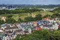 Vozdvizhenka elite district in Kiev, Ukraine . Top view on the roofs of buildings. Royalty Free Stock Photo