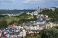 Vozdvizhenka elite district in Kiev, Ukraine . Top view on the roofs of buildings. Royalty Free Stock Photo