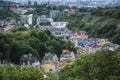 Vozdvizhenka elite district in Kiev, Ukraine . Top view on the roofs of buildings. Royalty Free Stock Photo